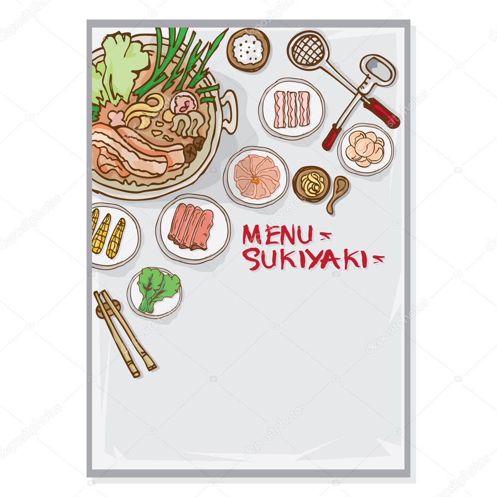 menu sukiyaki template