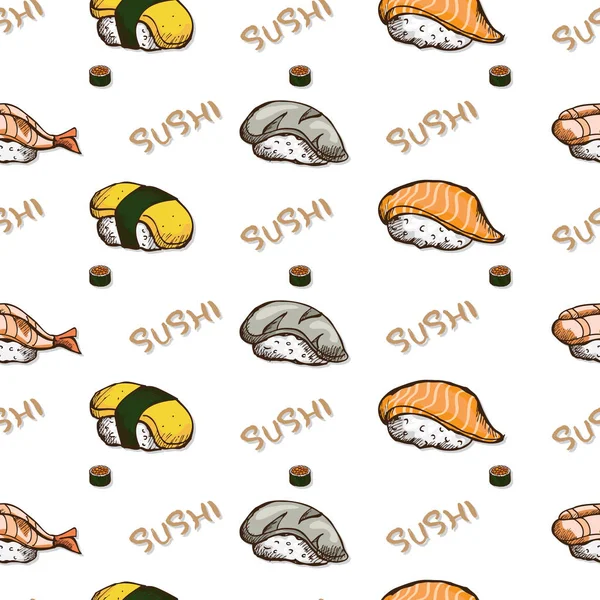 Patroon sushi behang — Stockvector