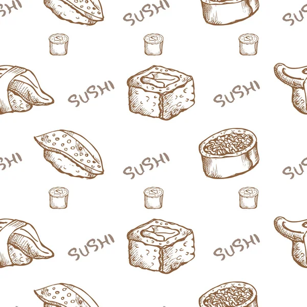 Patrón sushi fondo de pantalla — Vector de stock