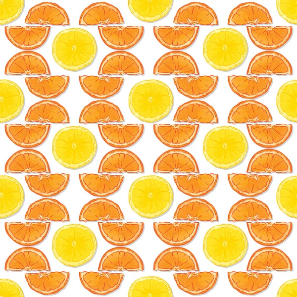 Motif fruit orange citron — Image vectorielle