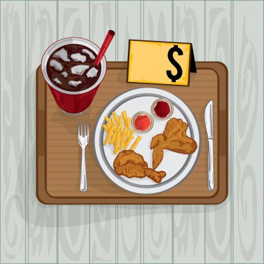 gıdalar nesneleri kızarmış tavuk cola içecek