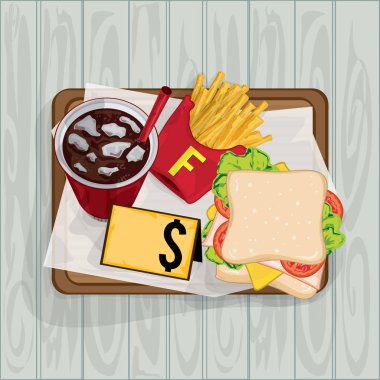 gıdalar nesneleri patates kızartması içecek kola sandviç