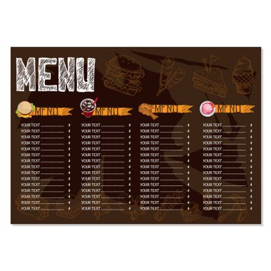 Menü lokanta şablonu