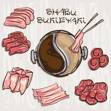 shabu sukiyaki nesneleri et