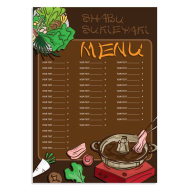 shabu sukiyaki nesneleri menü