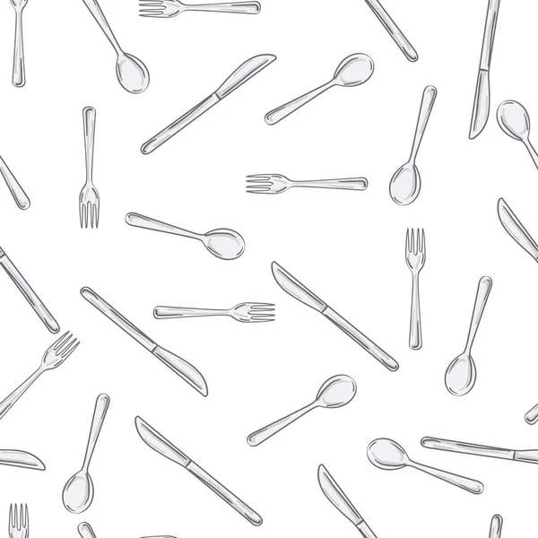Pattern Cutlery spoon knife — Stock Vector