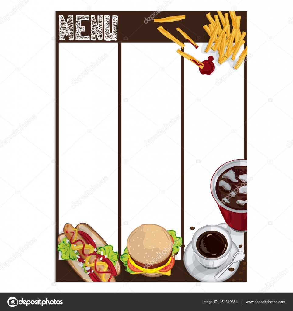 Menu food drawing graphic design illustrate objects template background  Stock Vector Image by ©foontntd #151319884