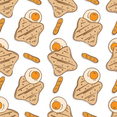 desen yiyecek kızarmış yumurta ekmek kruvasan sosis