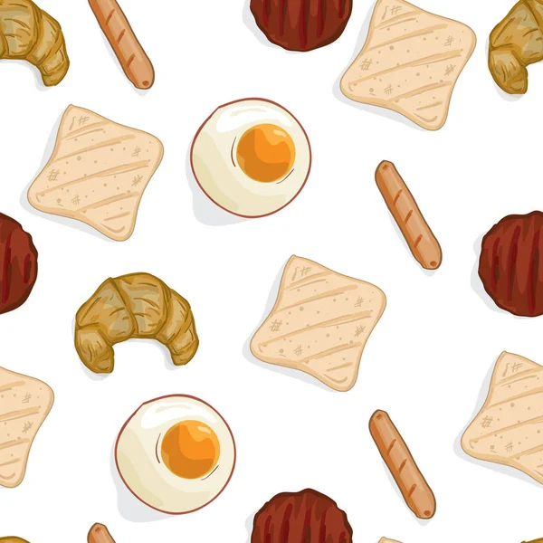 desen yiyecek kızarmış yumurta ekmek kruvasan sosis