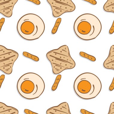 desen yiyecek kızarmış yumurta ekmek sosis