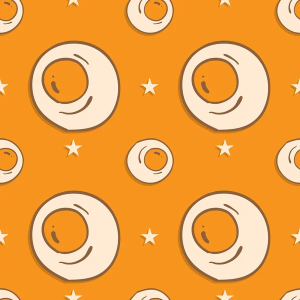 Pattern food Fried egg star — Stock Vector