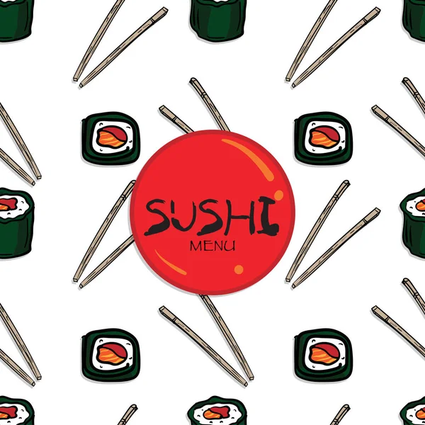 Patrón sushi fondo gráfico — Vector de stock