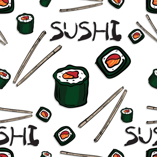 Muster Sushi grafischer Hintergrund Objekt — Stockvektor