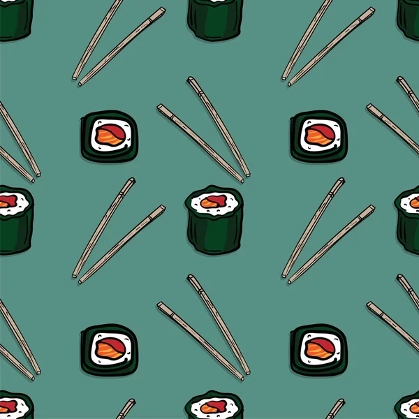 Mönster sushi bakgrundsgrafik objekt — Stock vektor