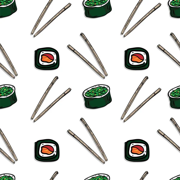 Patrón sushi gráfico fondo objeto — Vector de stock