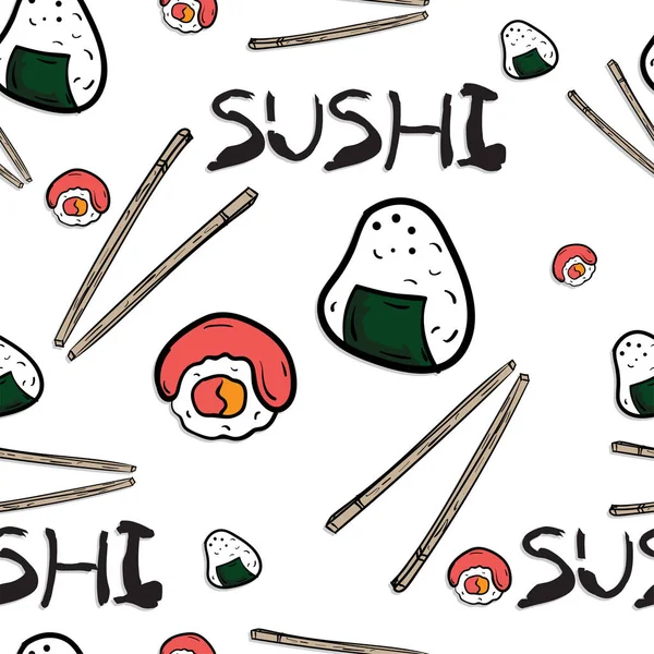 Patroon sushi achtergrondafbeelding — Stockvector