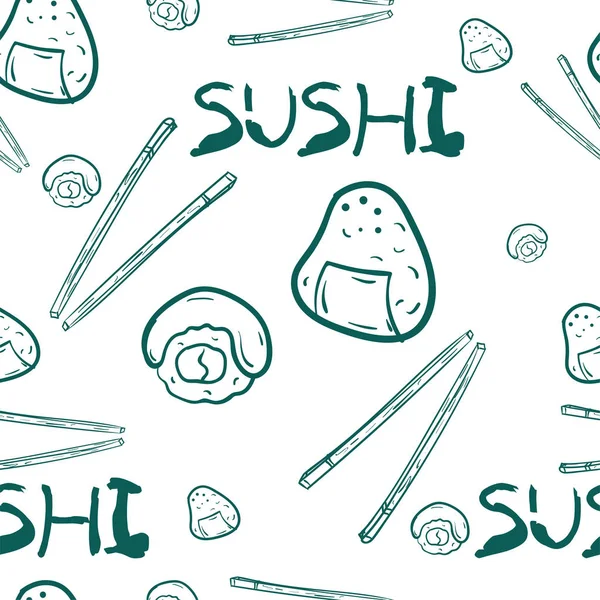 Patroon sushi achtergrondafbeelding — Stockvector