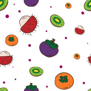  desen meyve kivi rambutan Trabzon hurması mangosteen