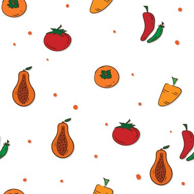 desen meyve papaya Trabzon hurması havuç domates biber