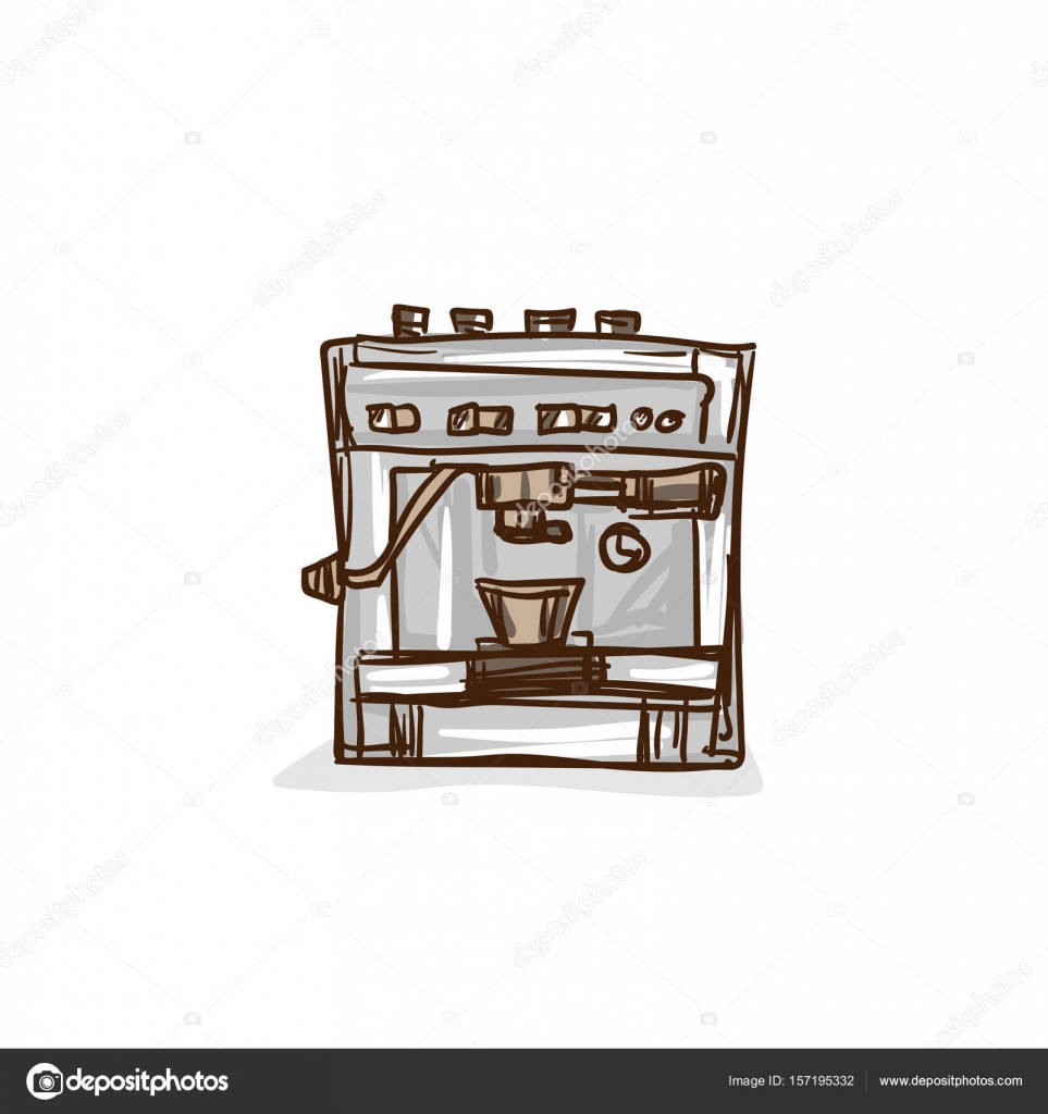 Coffee Machine Espresso Drawing Stock Vector Coffee Machine Espresso Drawing Stock Vector