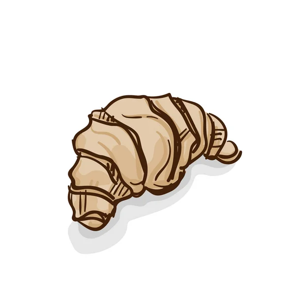 Croissant pão desenho objeto — Vetor de Stock