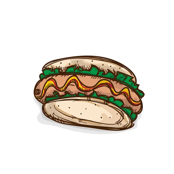 Hot dog graficzny obiekt rysunkowy — Wektor stockowy