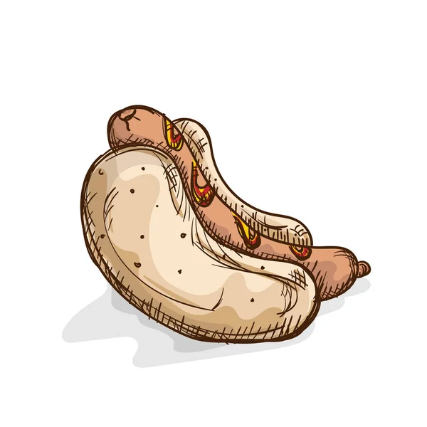 Hot dog dessin objet graphique — Image vectorielle