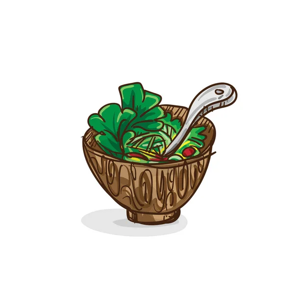 Салат графический рисунок объект питания — стоковый вектор