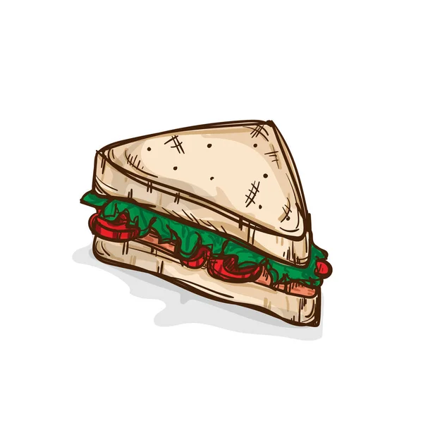 Sandwich dessin graphique objet nourriture — Image vectorielle