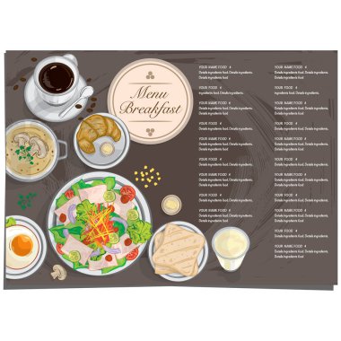 menü restoranı şablonu tasarım el çizimi grafiği.
