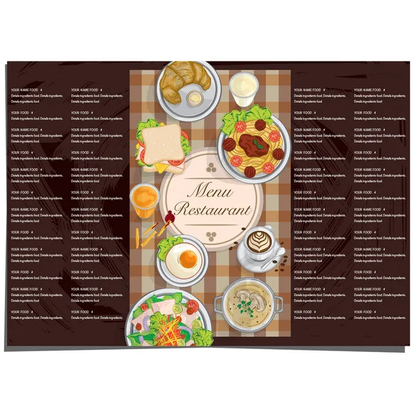 Menu voedsel restaurant template ontwerp hand tekening grafisch. — Stockvector