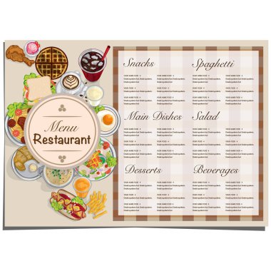 menü restoranı şablonu tasarım el çizimi grafiği.