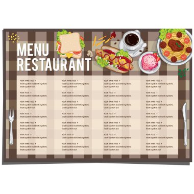 menü restoranı şablonu tasarım el çizimi grafiği.