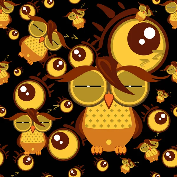 Візерунок сова графічний мультиплікаційний персонаж — стоковий вектор