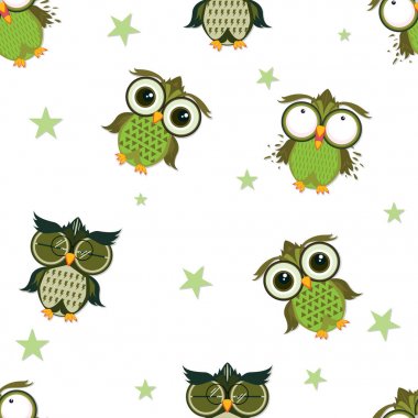 desen baykuş grafik çizgi film karakteri