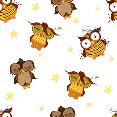 desen baykuş grafik çizgi film karakteri