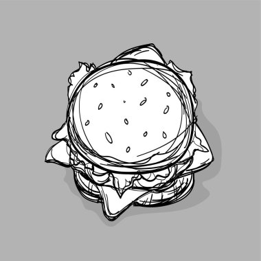 yiyecek hamburger set çizim grafik nesneleri göstermek