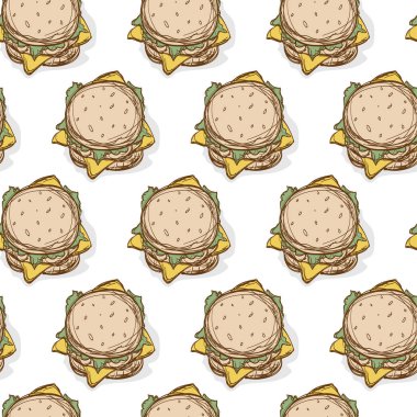 desen hamburger el grafik arka plan çizimi