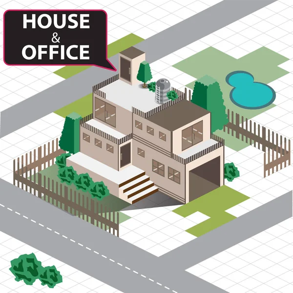 izometrik ev inşa köy daire hotel harita 