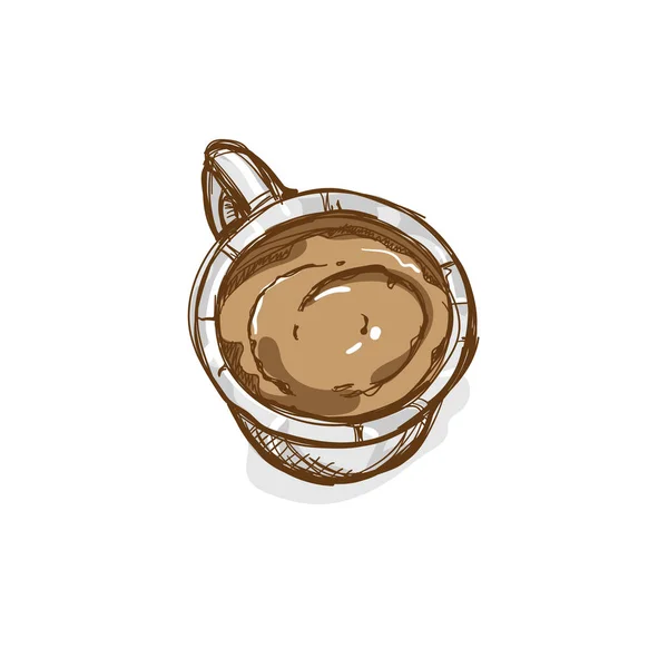 Tazza di caffè mano disegno oggetto grafico — Vettoriale Stock