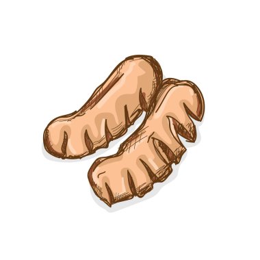  Gıda sosis el grafik nesne çizimi