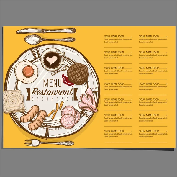 Menu jedzenie restauracja szablon projekt strony rysunek graficzny — Wektor stockowy