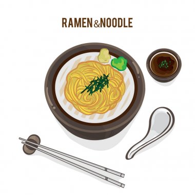 Gıda vektör Japon şehriye Ramen mutfağının çorba nesnesi