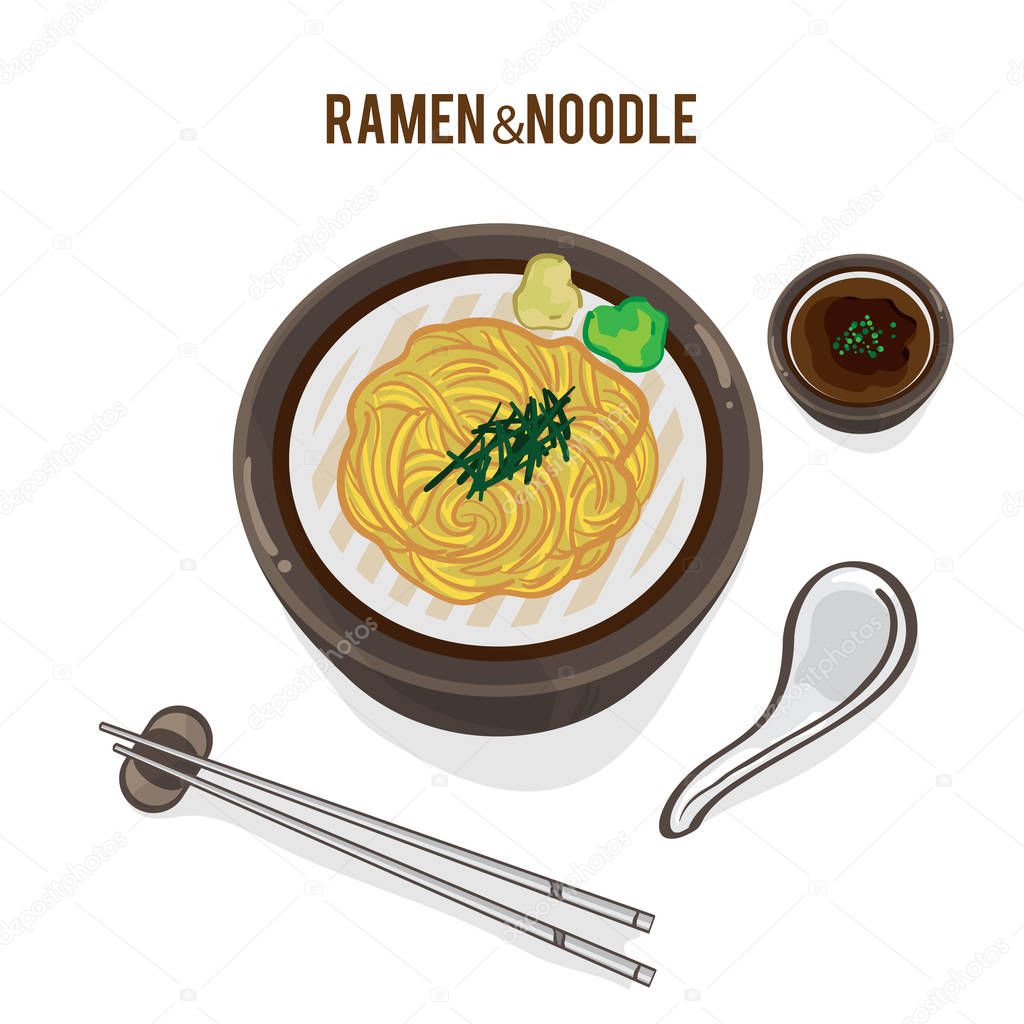 food vector Japanese noodle Ramen cuisine soup object