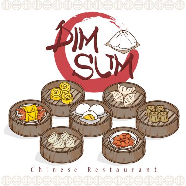 Menü dim sum Çin yemeği Restoran şablon tasarımı