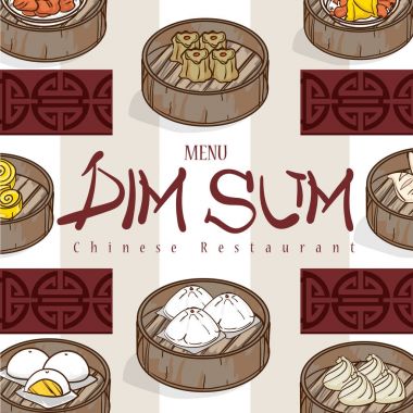 Menü dim sum Çin yemeği Restoran şablon tasarımı