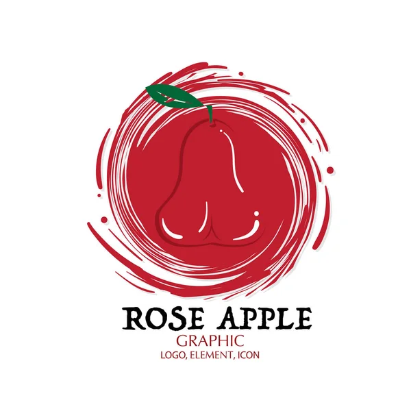 Frukt Rose Apple Grafikelement Design Logo Viktiga Visuella Vatten Stänk — Stock vektor