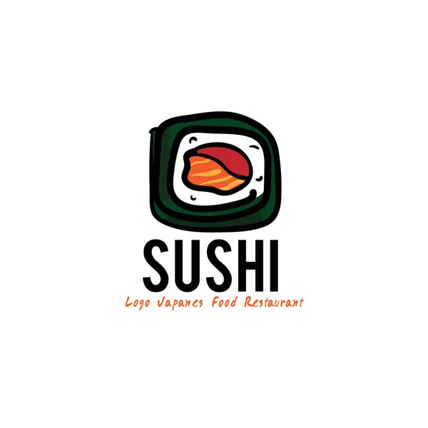 Logo Sushi Comida Japonesa Icono Diseño Gráfico — Vector de stock