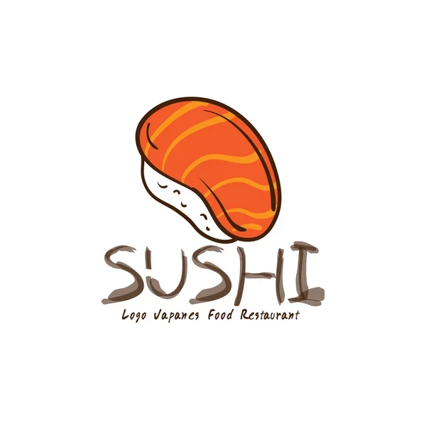 Logo Sushi Comida Japonesa Icono Diseño Gráfico — Vector de stock