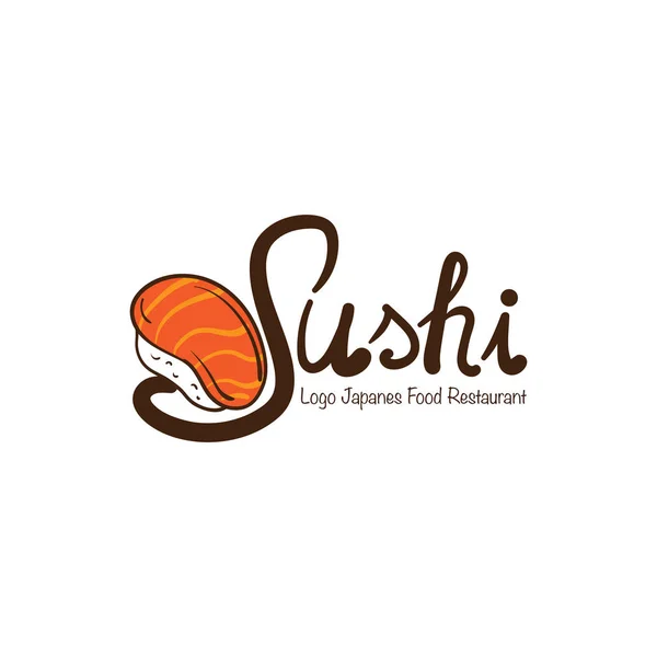 Logo Sushi Comida Japonesa Icono Diseño Gráfico — Vector de stock